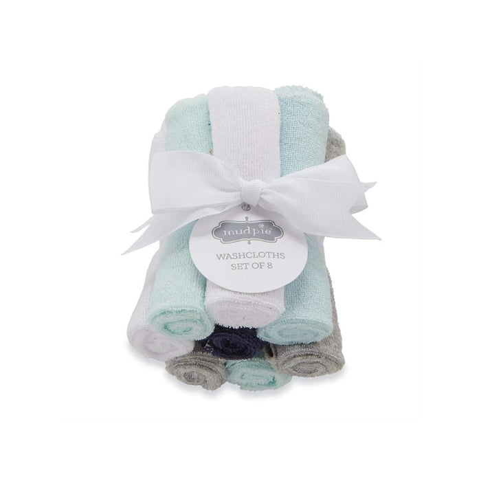Mud Pie Towel, 8x8, Blue, Grey, White
