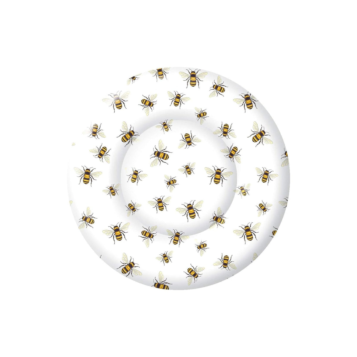 Boston International Dishware Plate, 8 Count, Save The Bees White