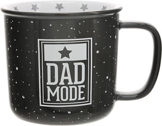 Pavilion - Dad Mode 18-ounce Ceramic Mug, Black with Speckled Finish, Durable Thick Walled Camping Style Coffee Cup, Campfire Mug, Fathers Day Gift, 1 Count
