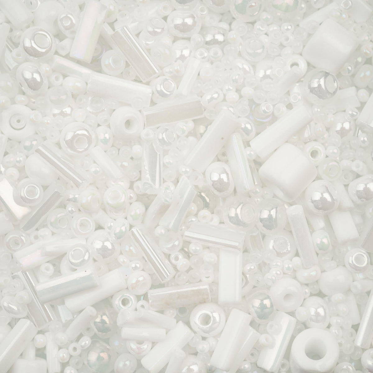 John Bead Craft Bead, Assorted, White Assorted Mix