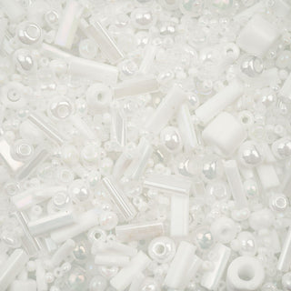 John Bead Craft Bead, Assorted, White Assorted Mix