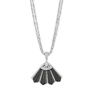 1928 Jewelry Company Necklace, 16"L x 2.26"H x 2.13"W, Black