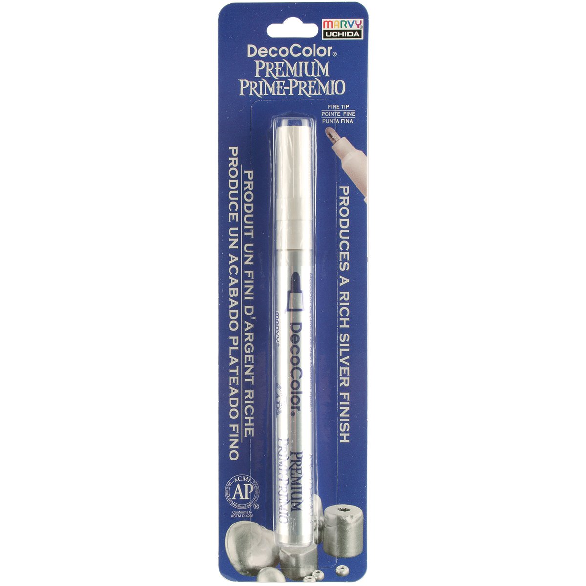 UCHIDA DecoColor Premium Fine Tip Paint Marker, Silver