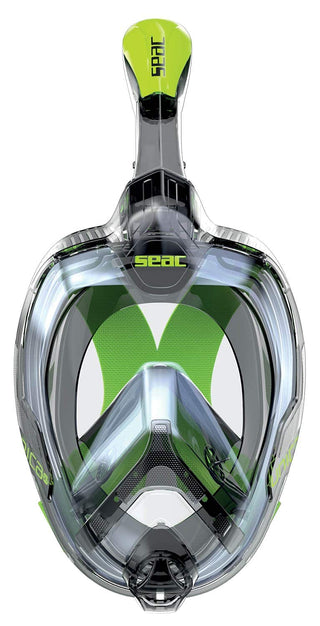 SEAC Magica Full Face Snorkeling Mask, Black/Lime, L-XL