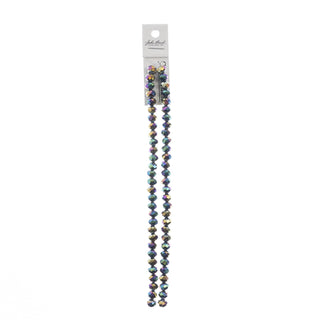 John Bead Craft Bead, 6mm x 8mm, Opaque Multi Color Iris