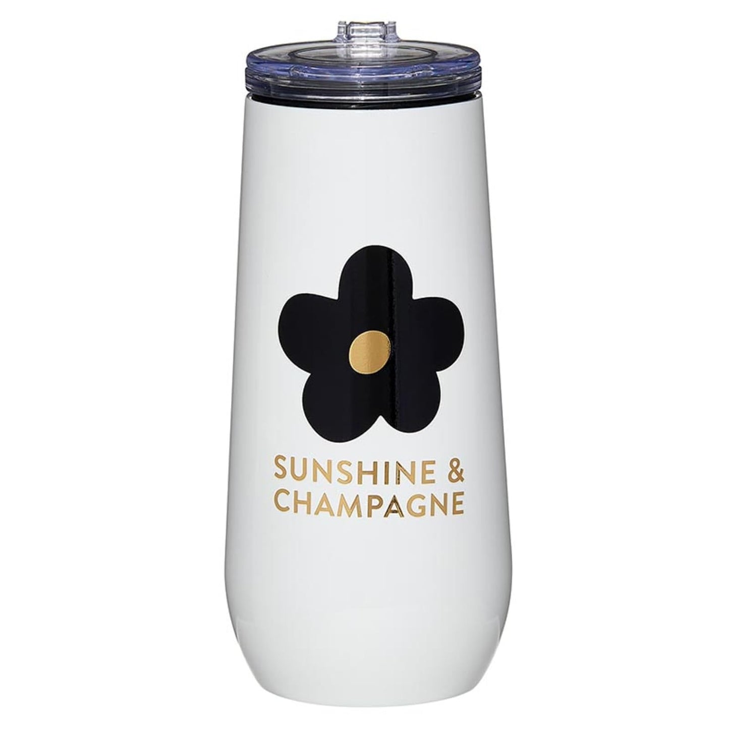 Santa Barbara Design Studio Insulated Champagne Tumbler with Flip Top Lid Sippin Pretty Stainless Steel Champagne Flute, 12-Ounce, Sunshine