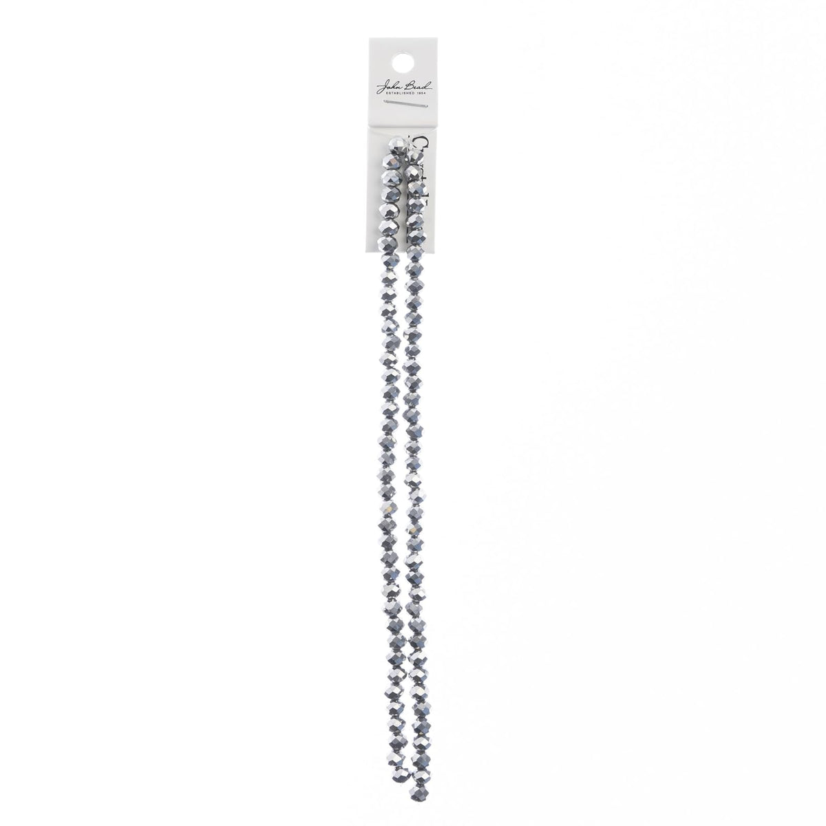 John Bead Craft Bead, 4mm x6mm, Opaque Silver Iris
