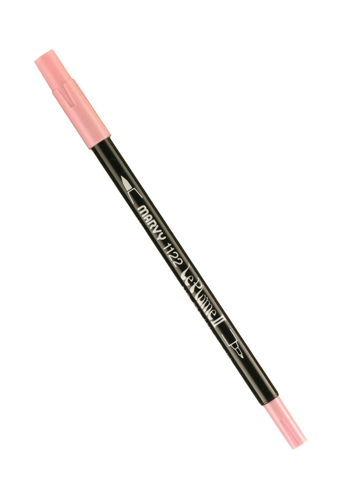 Uchida 1122-C-67 Marvy Extra Fine Tip Le Plume II Double Ender Marker Pen, Bubble Gum Pink