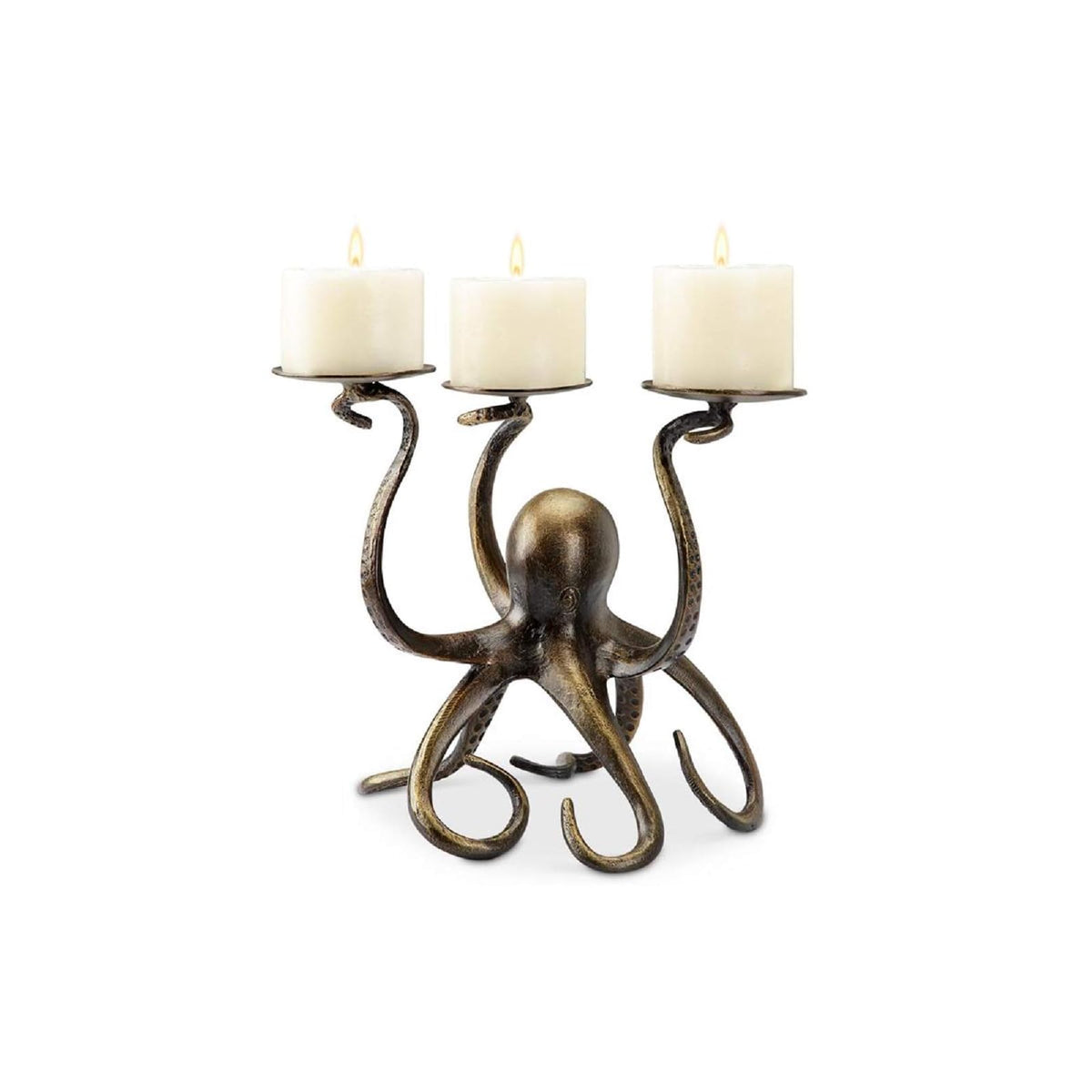 SPI Candle Holder, 10.5 inches x 10.5 inches x 9 inches, Weathered Brass