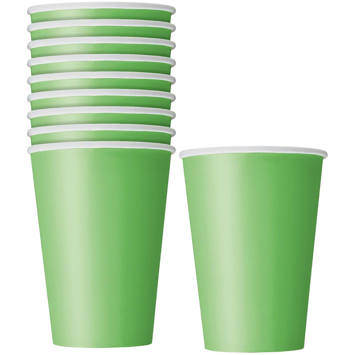 Unique Industries 12oz Lime Green Paper Cups, 10ct
