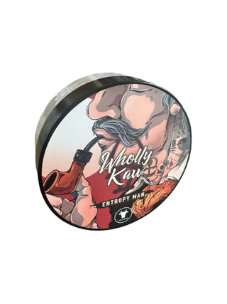 Entropy Man Tallow Shaving Soap. Enriched with Donkey Milk, Water Buffalo Milk, Whey Proteins, Omega 3, Omega 6, Hops Extract. Tobacco, Leather, Plum, Rum, Hay