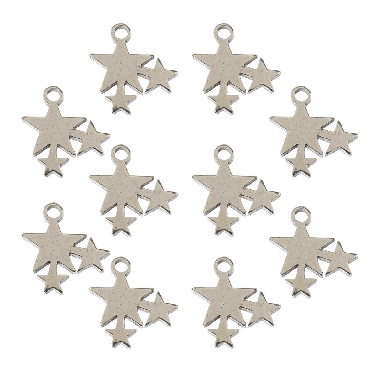 John Bead Charm, 10.3x10.7mm, Silver