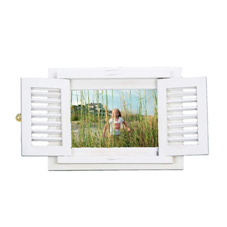 Beachcombers Wood Shutter Photo Frame Holds a Single 5 Inch X 7 Inch Photo