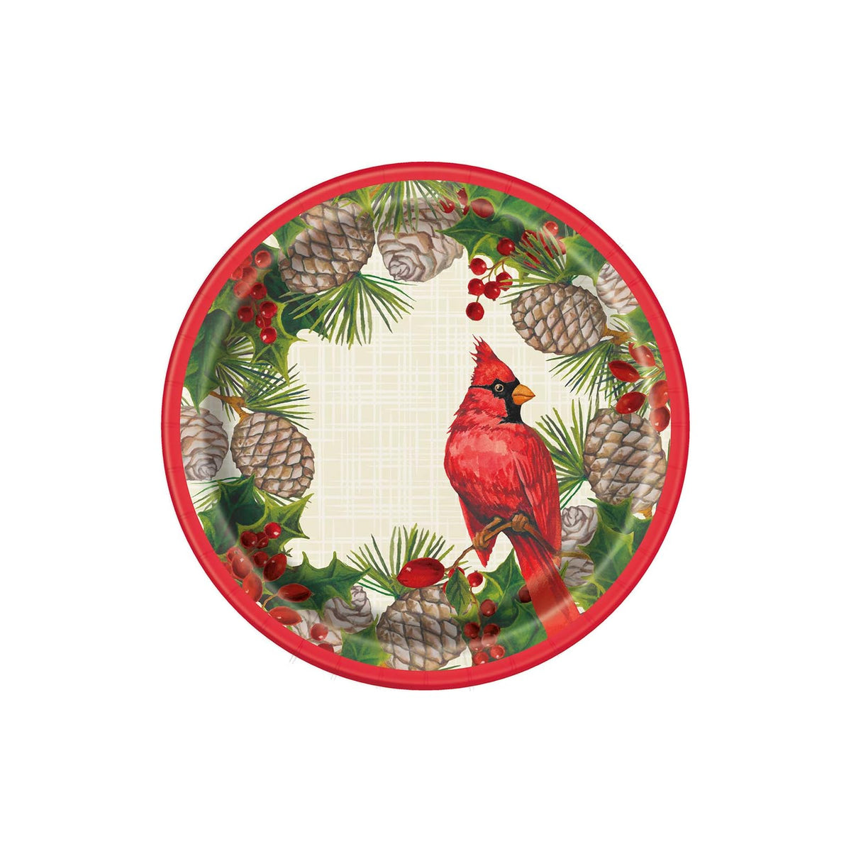 Unique Dishware Plate, Small, Green,Red