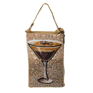 Bamboo Trading Handbag, One Size, Espresso Martini Design With Beaded Details