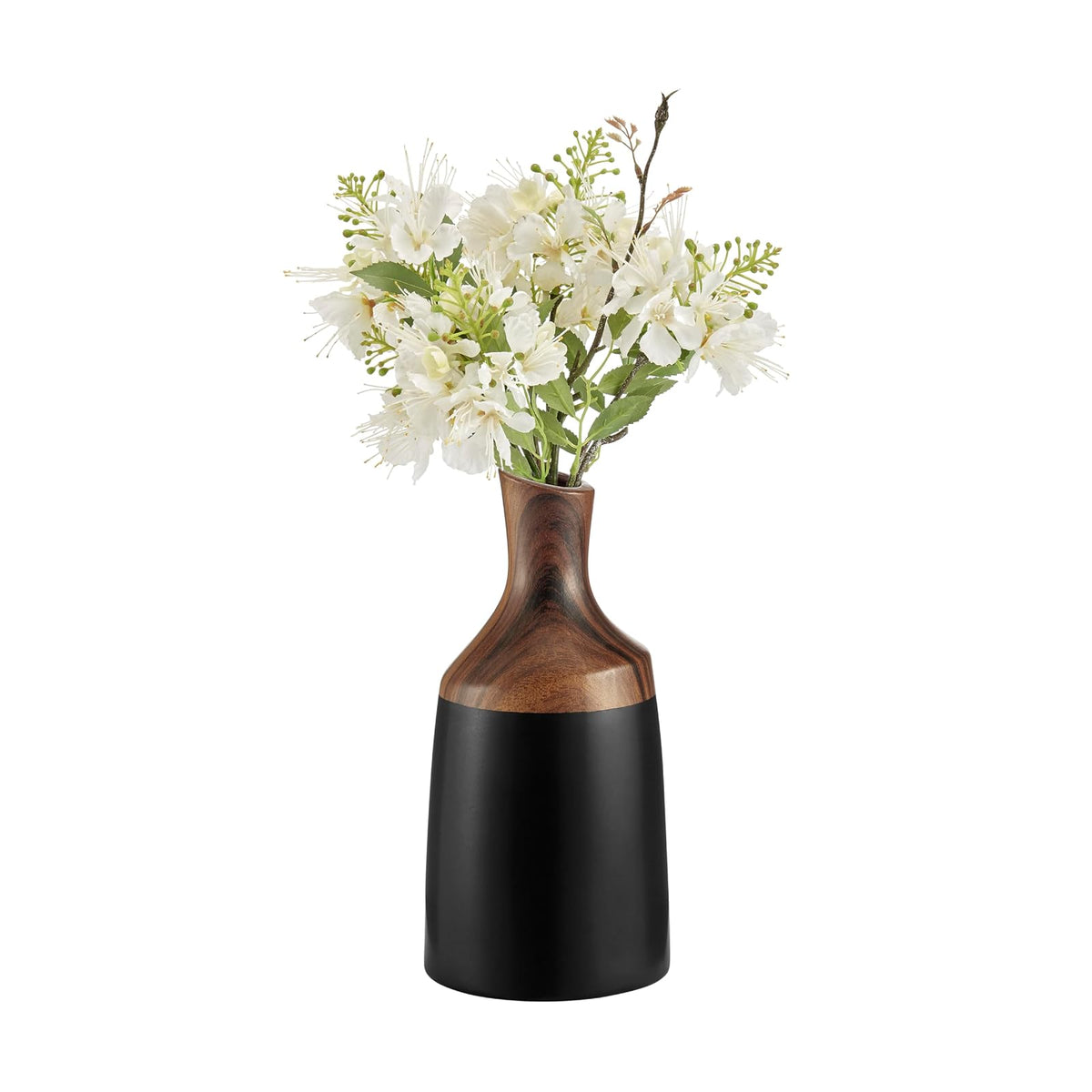 Danya B Vase, Small, Black, Walnut