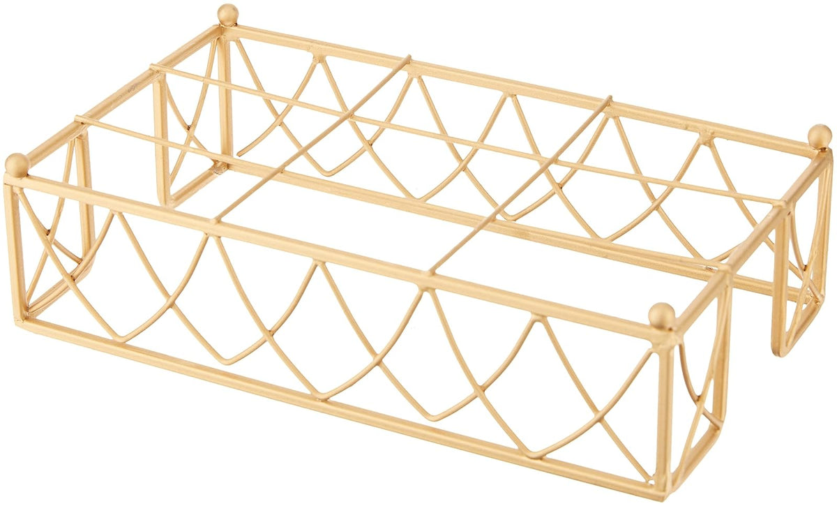 Boston International Arch Design Guest Towel Napkin Holder Caddy, 9 x 5.25-Inches, Matte Gold