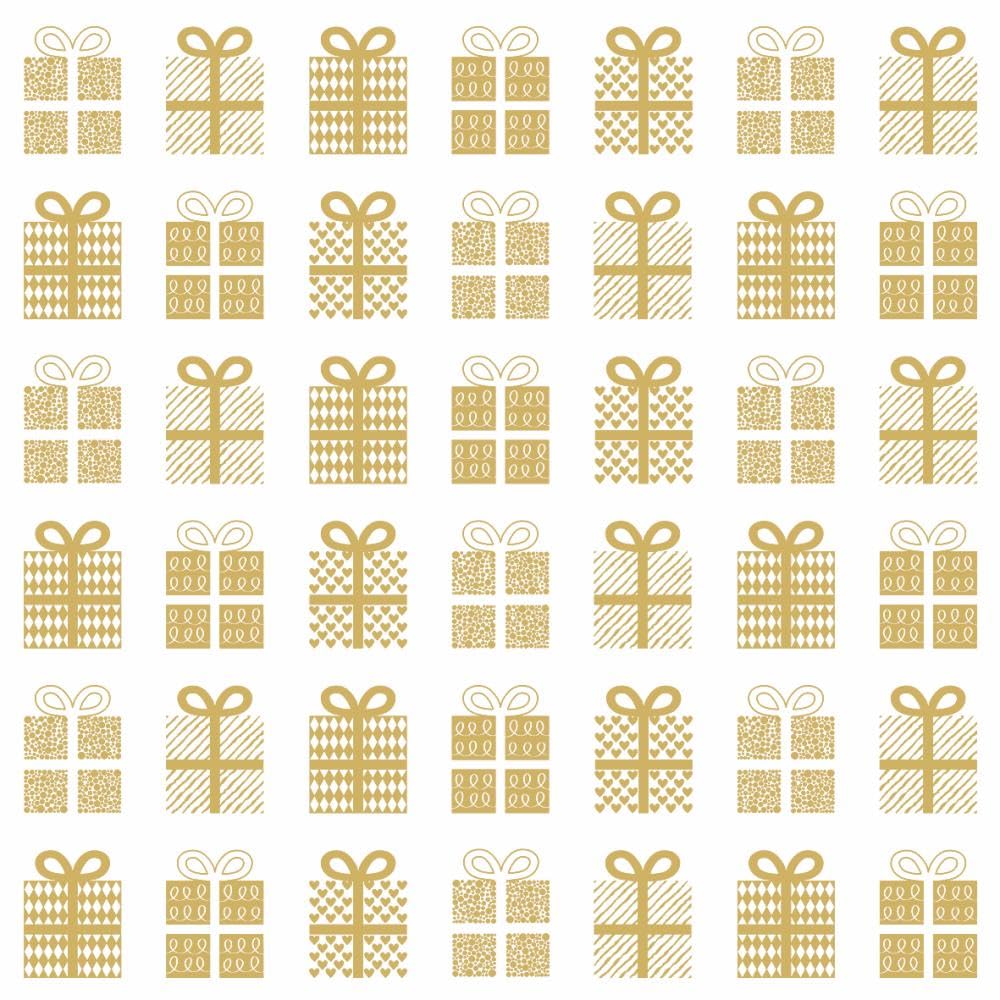 Paperproducts Design Pure Gifts 3-Ply Beverage Napkins, 5-Inch, Gold, Pack of 20