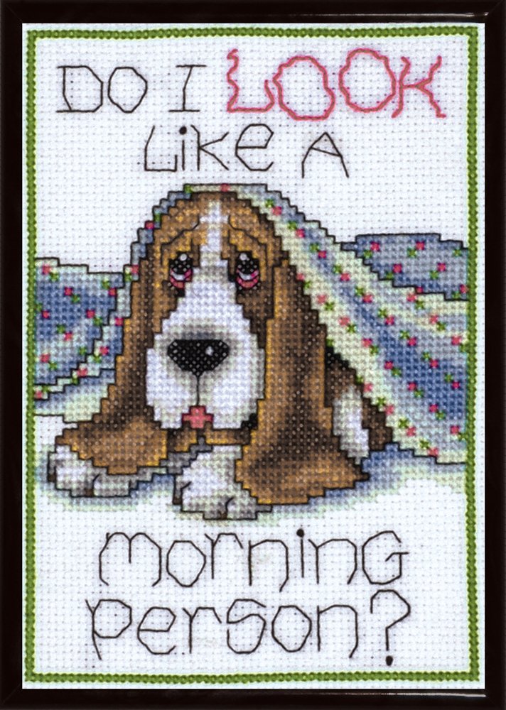 Design Works Crafts Tobin DW9781 14 Count Morning Dog Counted Cross Stitch Kit, 5 by 7-Inch