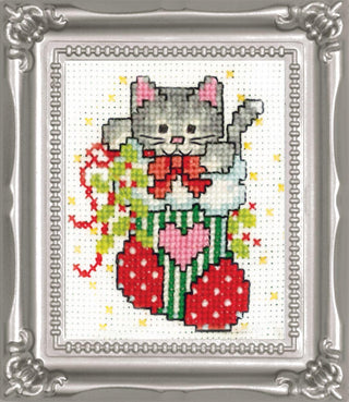 Stocking Cat Counted Cross Stitch Kit