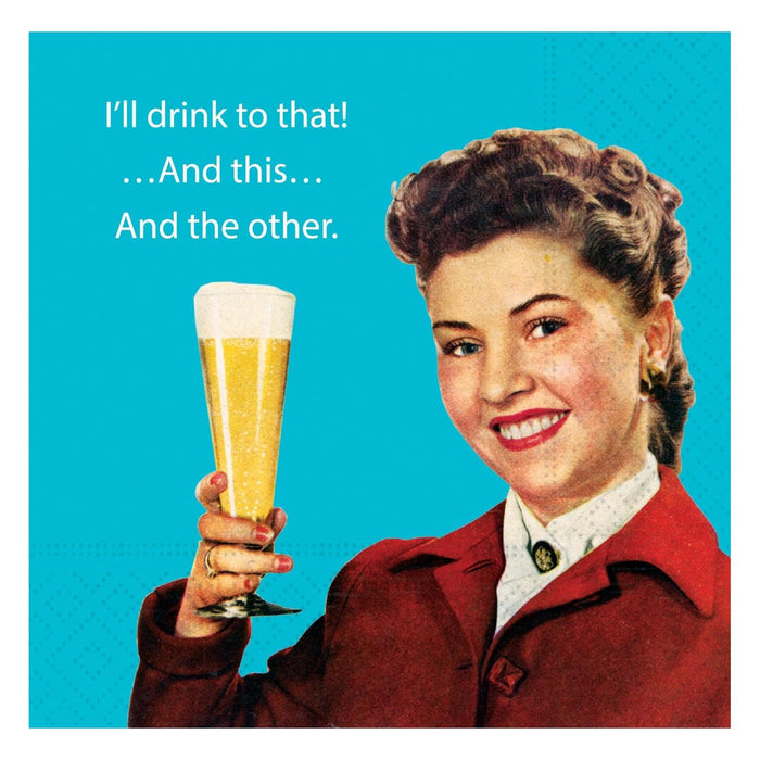 Design Design Disposable Napkin, 9.8" x 9.8", Drink to That