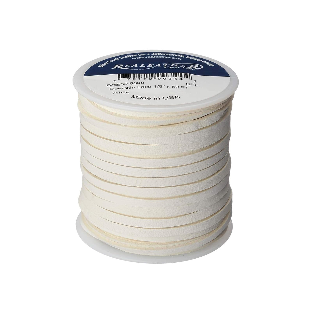 Realeather Thread Cord, 1/8 in. x 50 ft., White