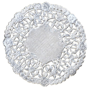 Hygloss Products 12 Inch Silver Foil Doilies - Round Doilies Made in the USA, 12 Pack