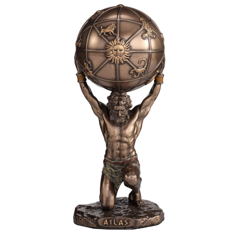 Veronese Design 5 1/2 Inch Atlas The Titan Who Holds The Sky Resin Sculpture Cold Cast Bronze Finish