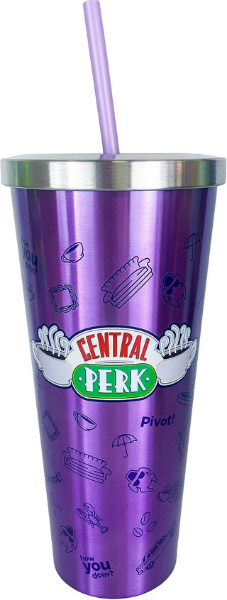 Spoontiques 18262 Central Perk Stainless Cup With Straw,24 Oz