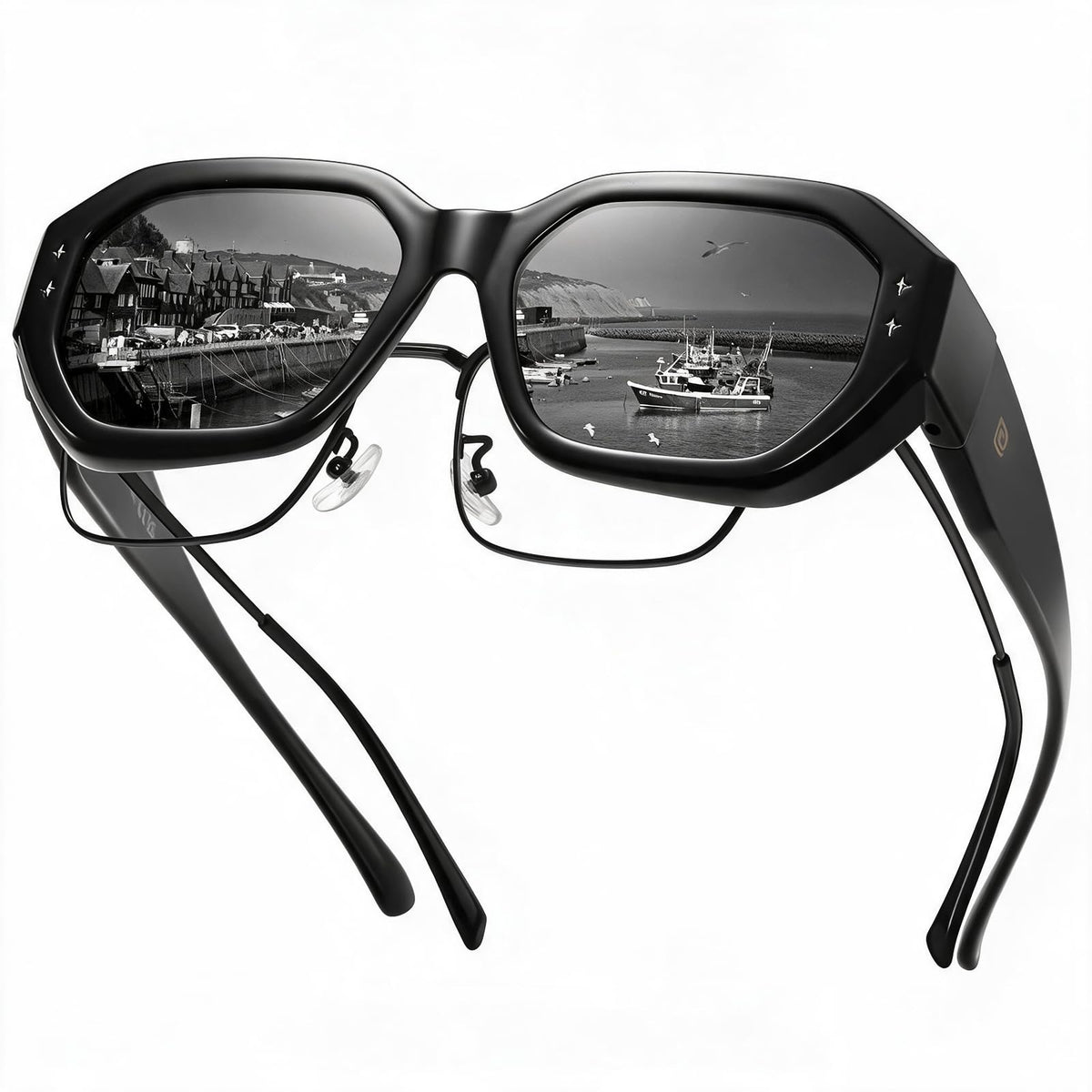 DUCO Sunglasses, common, Shine Black Frame Grey Lens