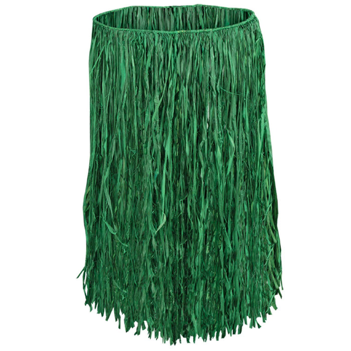 Beistle Adult Raffia Hula Skirt Party Supplies, 31"W x 28"L, Green