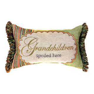 Manual 12.5 x 8.5-Inch Decorative Throw Pillow, Grandchildren Spoiled Here