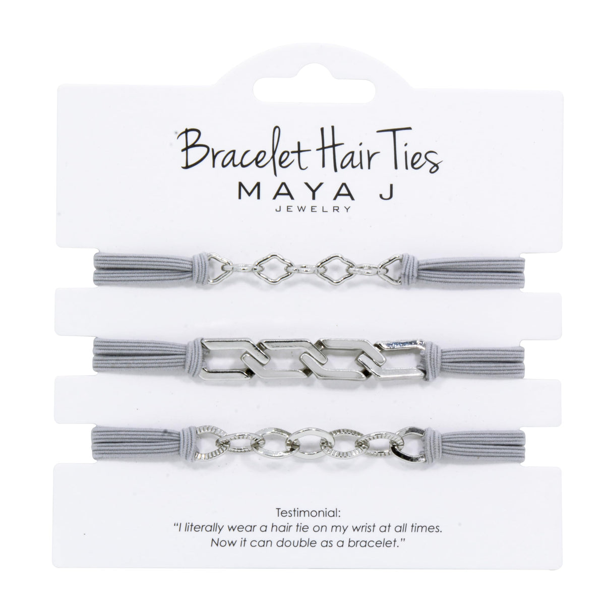 Maya J Hair Tie, 3 Count (Pack of 1), White