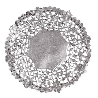 Hygloss Products 6 Inch Silver Foil Doilies - Round Doilies Made in the USA, 12 Pack