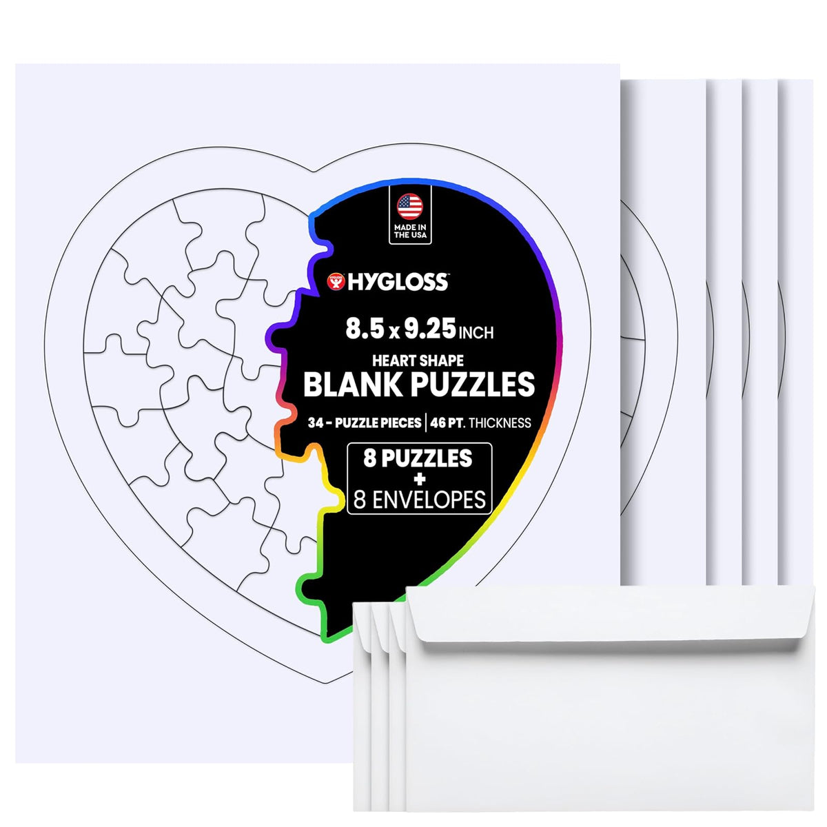 Hygloss Puzzles, 8 Puzzles, White