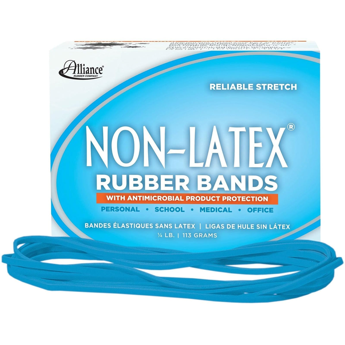 Alliance Elastic Band, #117B (7" x 1/8"), Cyan Blue