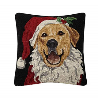Peking Handicraft 31SJM10060C18SQ Holiday Retriever Hook Pillow, 18-inch Square