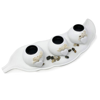 allgala Candle Holder, 4"D x 3"H, White