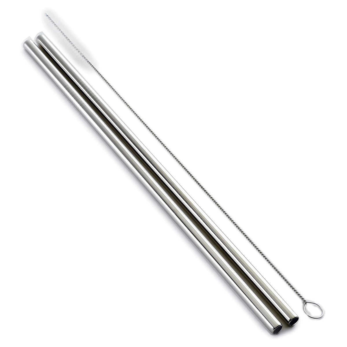Norpro Stainless Steel 11-Inch Drinking Straws with Cleaning Brush