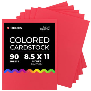 Hygloss Card Stock, 8.5 x 11 Inch, Red