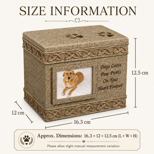 Comfy Hour 6 Inch Pet Urn for Dogs Ashes, Photo Frame Memorial