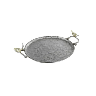 Bhome Tray, 21" x 21" x 4.5", Nickel, Gold