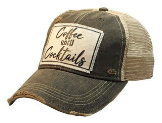 VINTAGE LIFE Hat, Coffee Until Cocktails (Black), Baseball