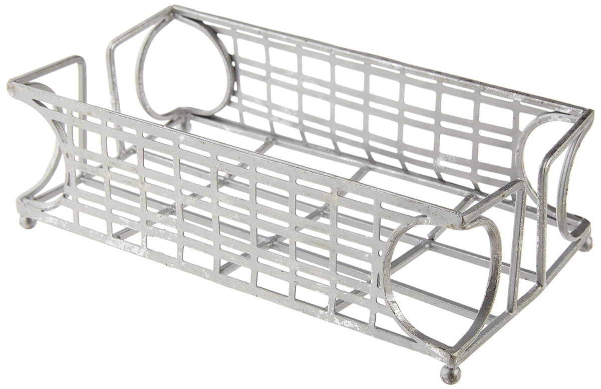 Boston International New York Art Deco Stripes Guest Towel Holder Caddy, 8.75 x 4.75-Inches, Silver Foil