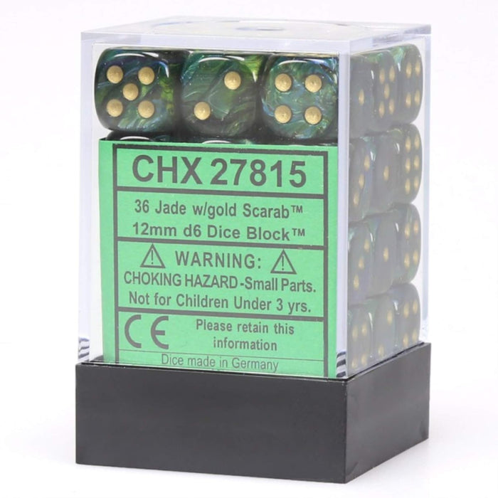 Chessex Dice D6cube12mmscb Jdgd (36)