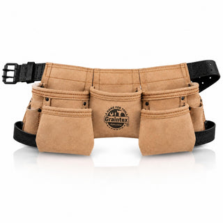 Graintex Tool Belt, 9 Pockets, Beige