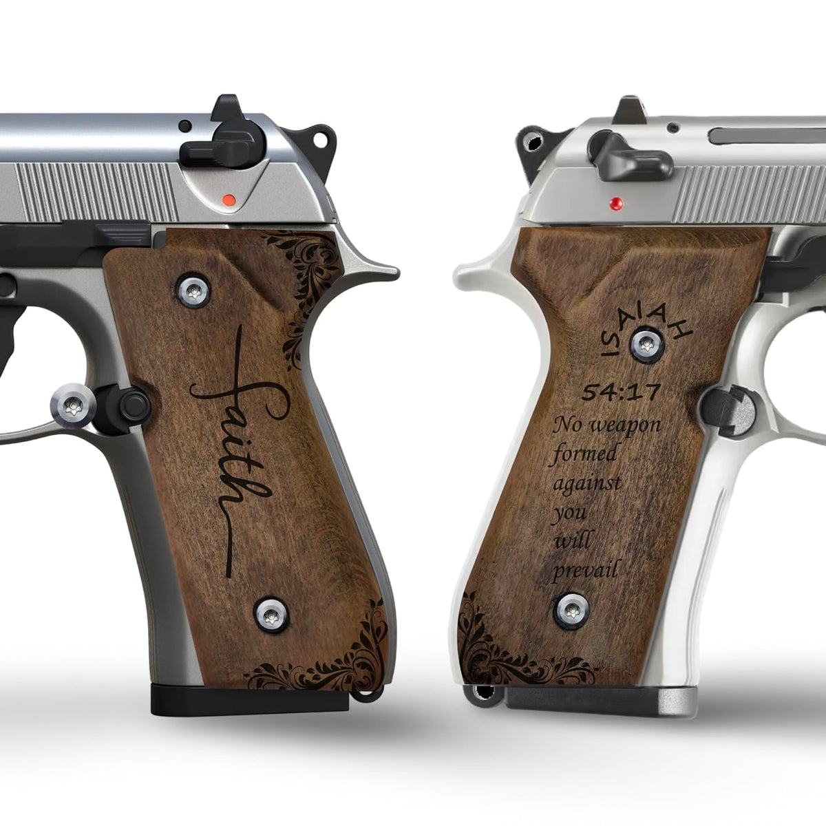 Zib Grips Gun Grip, ISAIAH 54-17, Rusty Walnut