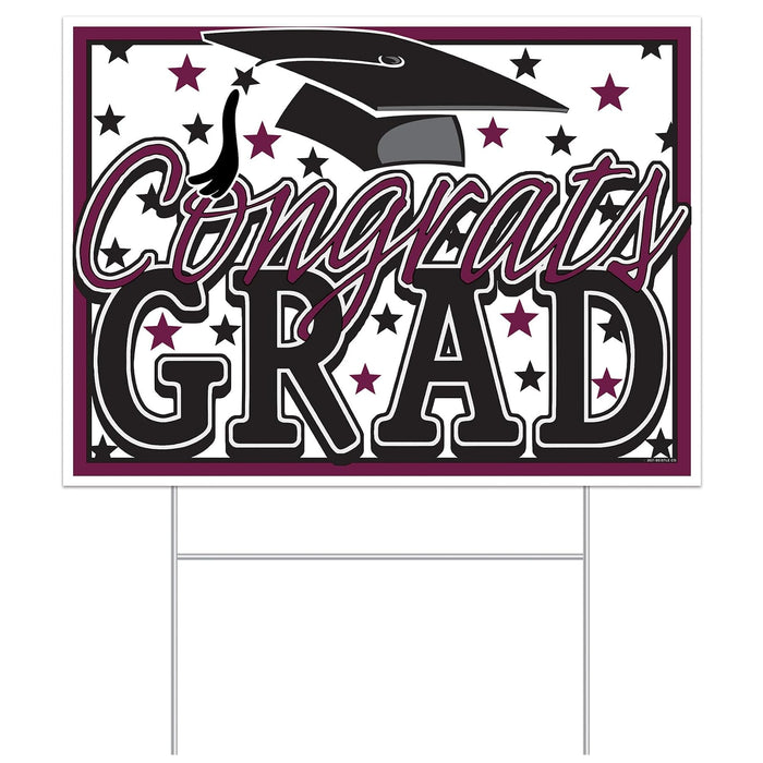 Beistle Decorative Signage, 11.5" x 15.5", Burgundy