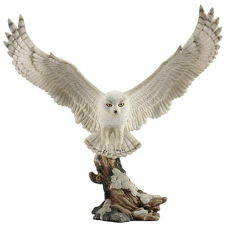 Unicorn Studio Veronese Snow Owl Taking Flight Statue Sculpture Figurine
