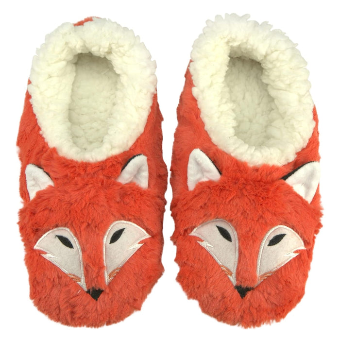 Oooh Yeah Socks Oooh Geez Fluffy Animal Slipper Foxy Fox All Amazingly Soft Sherpa Non-Skid Sole Size Small Orange